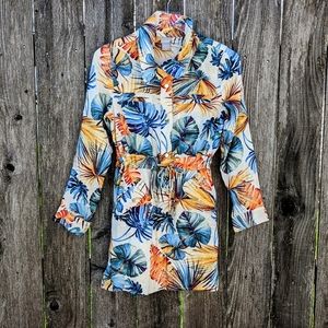 Chico's Linen Floral Utility Jacket